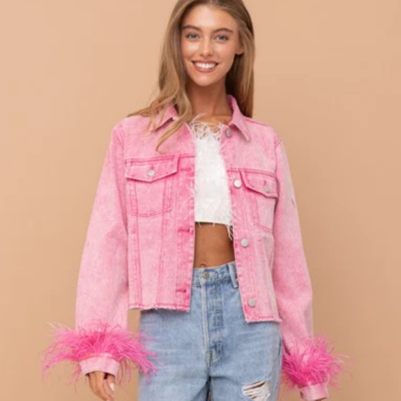 "Blue B collection" cropped denim jacket! (L) - Picture 1 of 10